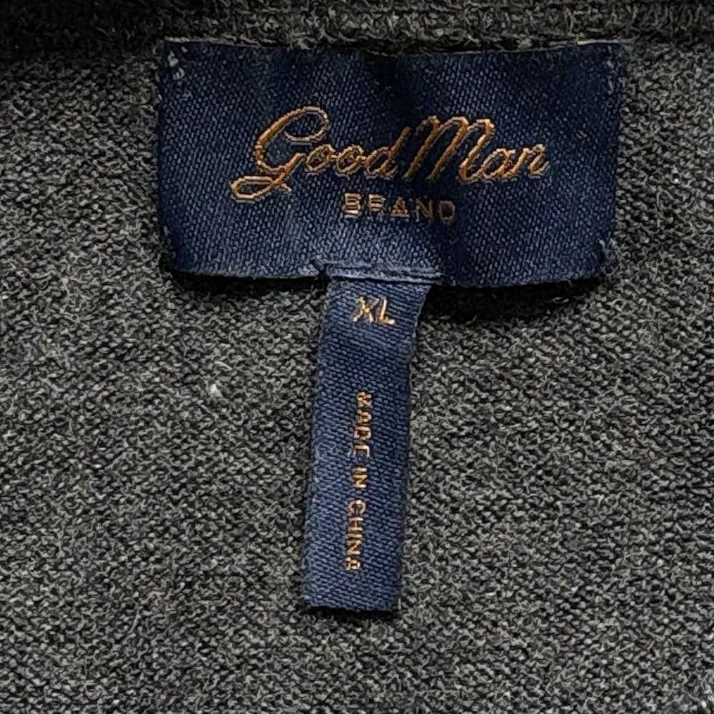 GOOD MAN Brand Men Merino Wool Pullover Long Sleeve Sweater Sz XL Gray 4-6